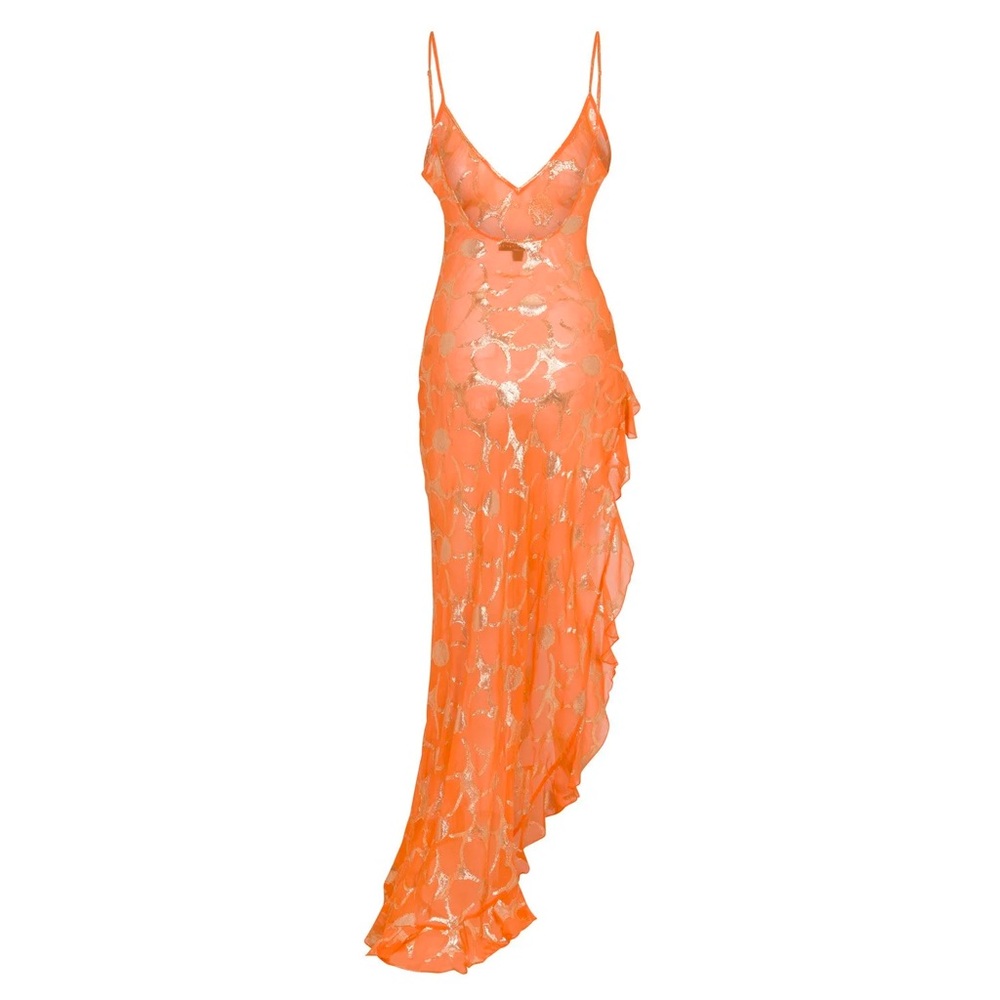 Vibrant Orange Lace Dress